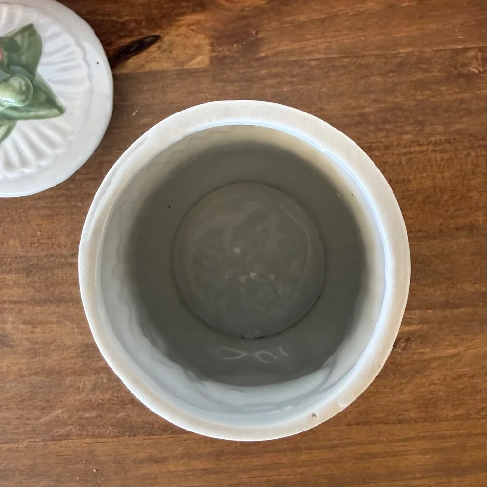 Ceramic Flour Sugar Canister Set Vegetable Kitchen Decor Grandmacore Missing Lid